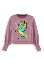 Unicorn Kız Çocuk Gül Kurusu Sweat