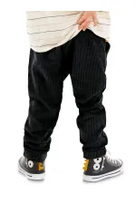 Pantalon en velours côtelé noir pour garçon