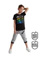 4 Cars Erkek Çocuk T-shirt Kapri Şort Takım