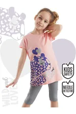 Leopar Kız Çocuk Tunik Tayt Takım