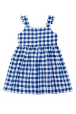 Yıldız Kedi Kız Çocuk Ekose Elbise