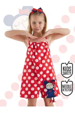 Red Polka Dot Girl's Woven Jumpsuit