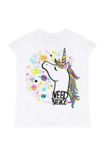 Uzayda Unicorn Kız Çocuk T-Shirt Tayt Takım