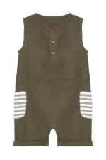 Erkek Bebek Çocuk Yeşil Müslin Tulum