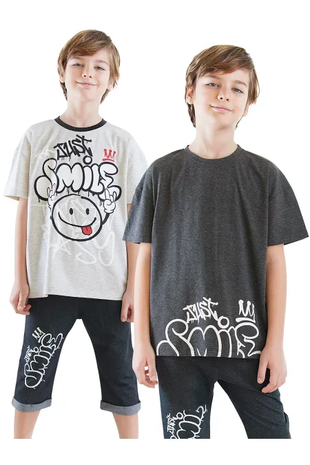 Just Smile Erkek Çocuk 2'li T-shirt Takım