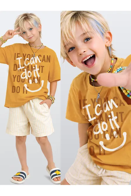 I Can Erkek Çocuk T-shirt Şort Takım