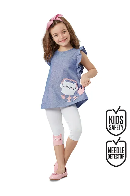 Deniz Kedisi Kız Çocuk Tunik Tayt Takım