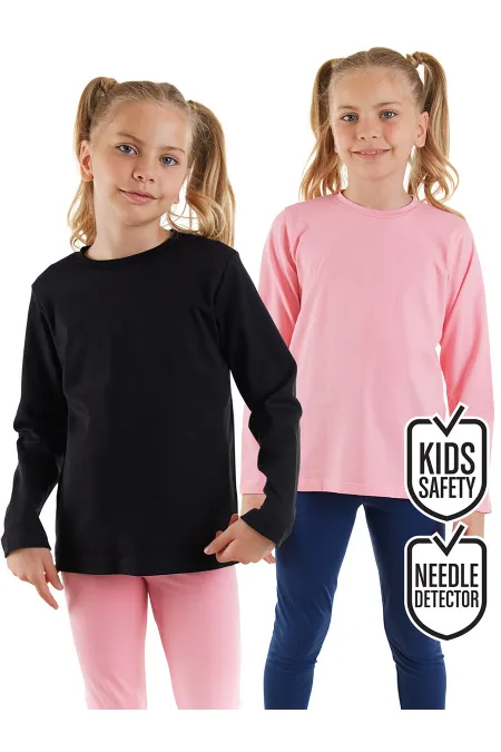 Black and Pink Girls' 2-Pack T-shirts