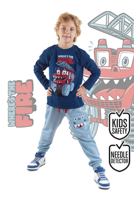 Canavar İtfaiye Erkek Çocuk T-shirt Pantolon Takım Canavar İtfaiye Erkek Çocuk T-shirt Pantolon Takım