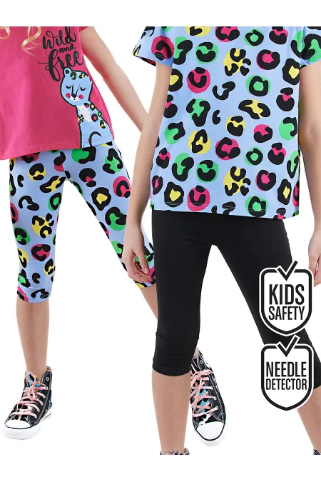 Leggings léopard noirs pour filles (lot de 2)