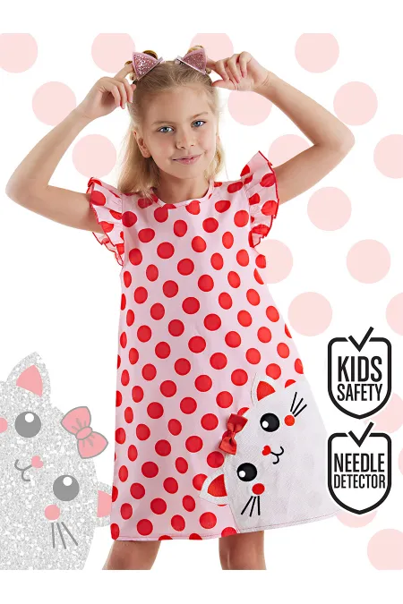 Robe en popeline rose Chubby Cat Girl