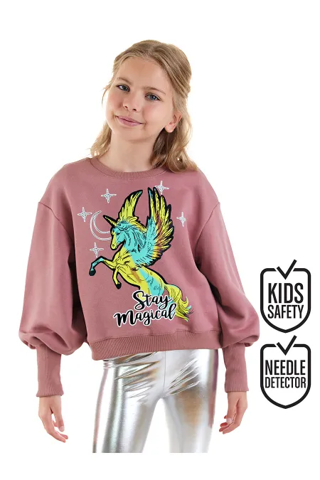 Unicorn Girl's Rose Pink Sweatshirt