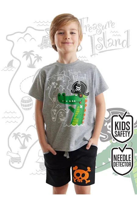 Korsan Timsah Erkek Çocuk T-shirt Şort Takım