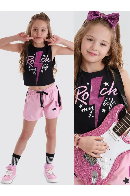 Rock Life Kız Çocuk Crop Top Şort Takım Rock Life Kız Çocuk Crop Top Şort Takım