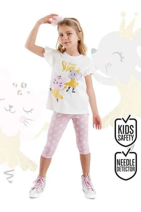Balerin Hayvanlar Kız Çocuk T-shirt Tayt Takım Balerin Hayvanlar Kız Çocuk T-shirt Tayt Takım
