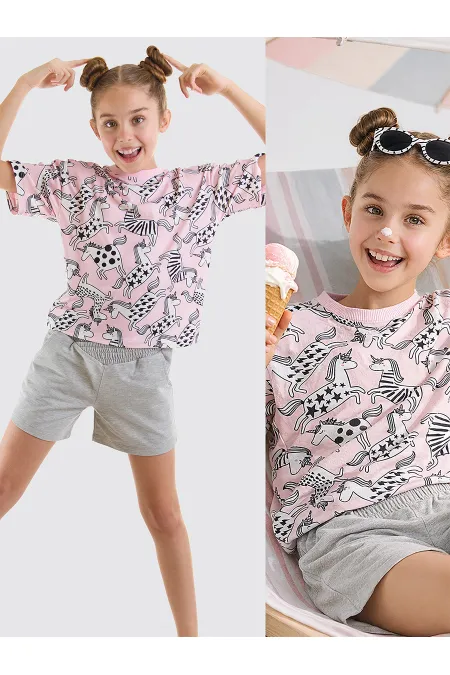 Ensemble T-shirt et short Unicorn Gang pour filles