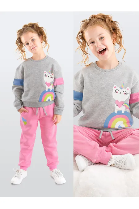 Ensemble de survêtement Rainbow Cat Girls (haut et bas)