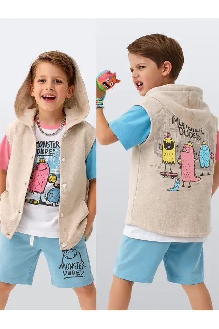 Canavar Erkek Çocuk Yelek Gömlek