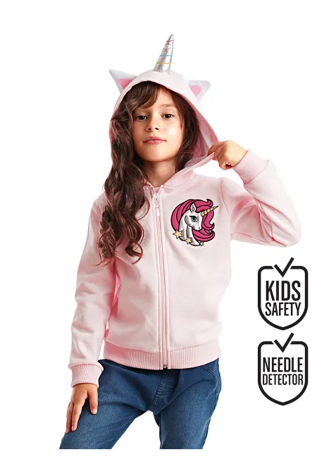 Unicorn Kapişonlu Kız Çocuk Sweat