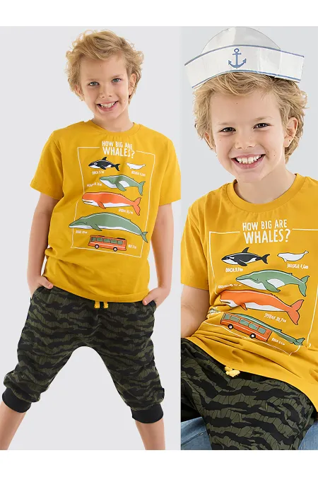 Big Whales Erkek Çocuk T-shirt Kapri Takım