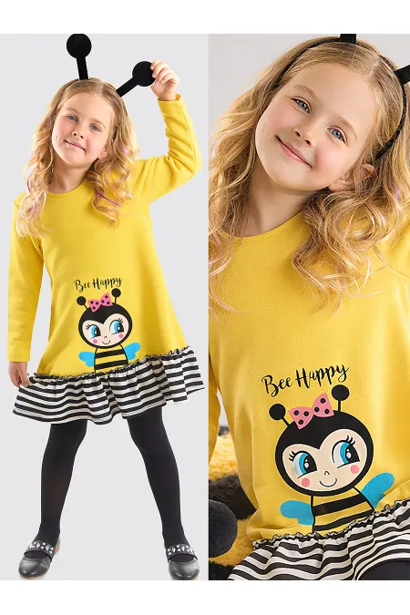Robe jaune abeille pour fille