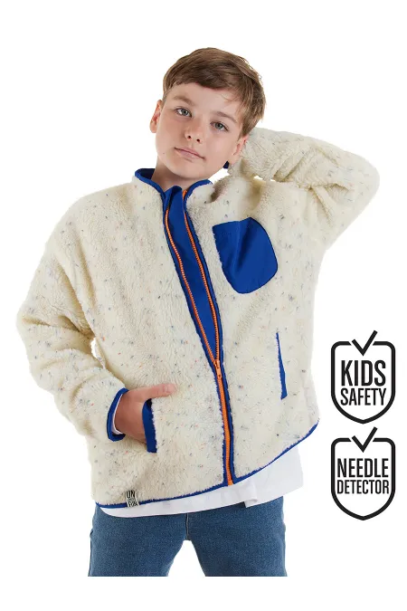 White Unisex Plush Coat for Girls and Boys