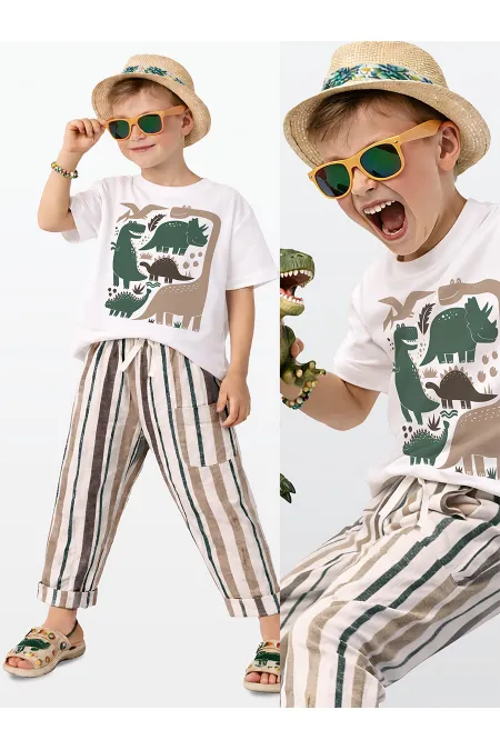 Dinolar Erkek Çocuk T-shirt Pantolon Takım