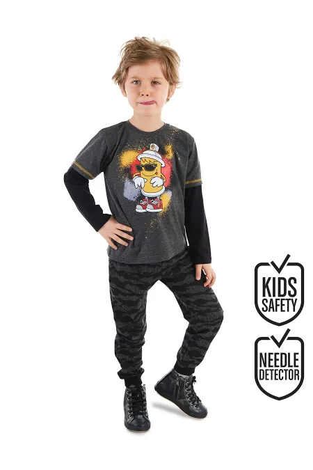 Sprey Kamuflaj Erkek Çocuk T-shirt Pantolon Takım