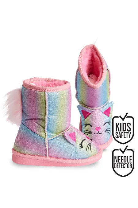 Bottes à paillettes couleur chat pour fille