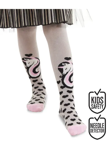 Unicorn Grey Pink Girl's Lace Socks