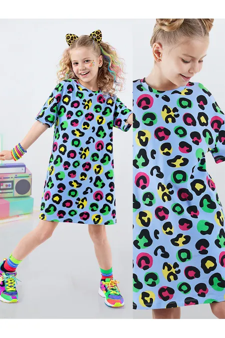 Robe oversize à imprimé léopard pour fille