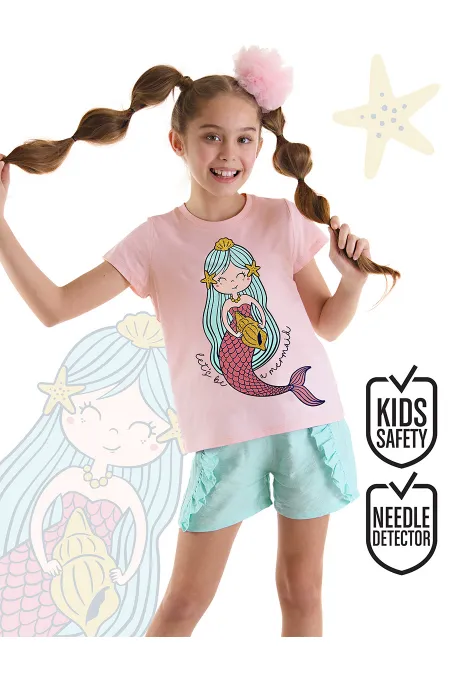 Ensemble T-shirt et short pour fille sirène
