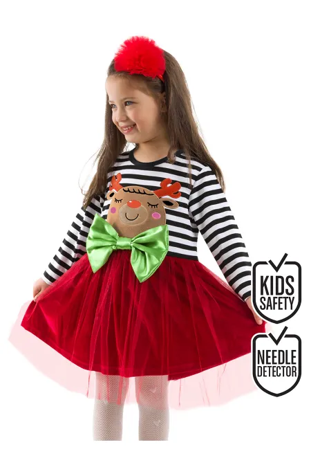 Robe rouge de Noël en tulle pour fille élégante