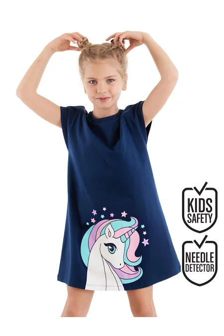 Renkli Unicorn Kız Çocuk Elbise Renkli Unicorn Kız Çocuk Elbise