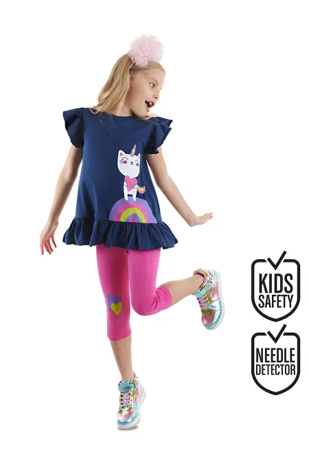 Unicorn Kedi Kız Çocuk T-shirt Tayt Takım Unicorn Kedi Kız Çocuk T-shirt Tayt Takım