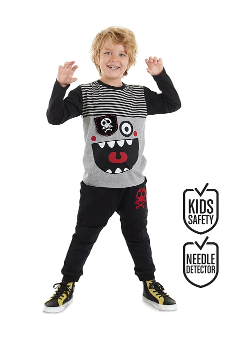 Çizgili Korsan Erkek Çocuk T-shirt Pantolon Takım