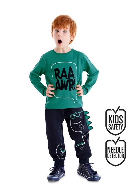 Tırtırlı Dino Erkek Çocuk T-shirt Pantolon Takım
