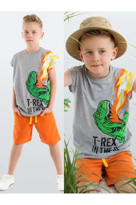 T-Rex Alev Erkek Çocuk T-Shirt Şort Takım