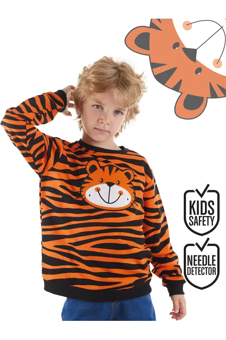 Kaplan Aplikeli Erkek Çocuk Sweat