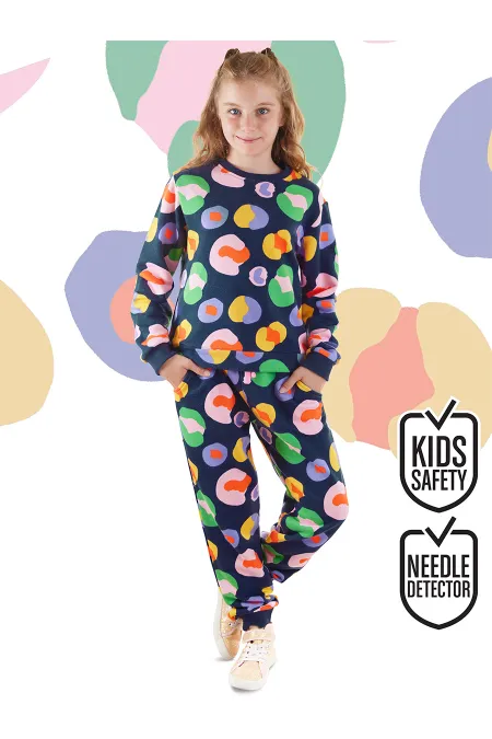 Ensemble de survêtement bleu marine coloré pour filles