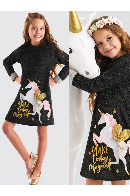 Robe de fille licorne ailée