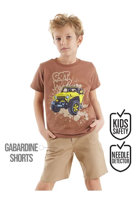 Jeep Mood Erkek Çocuk T-shirt Gabardin Şort Takım Jeep Mood Erkek Çocuk T-shirt Gabardin Şort Takım