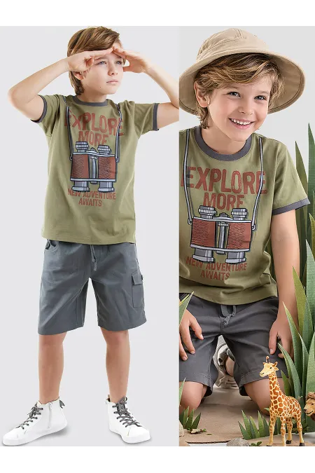 Discover the Boys' T-shirt Gabardine Shorts Set