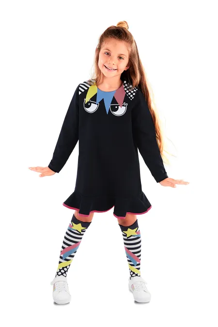Robe et chaussettes pour fille avec frange