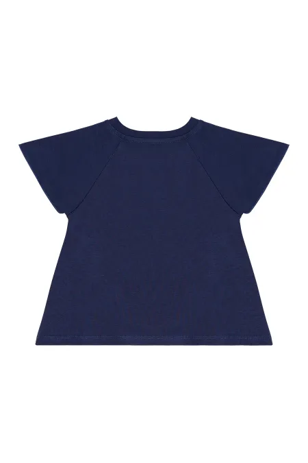 Çiçekli Kedi Kız Çocuk T-shirt Poplin Şort Takım