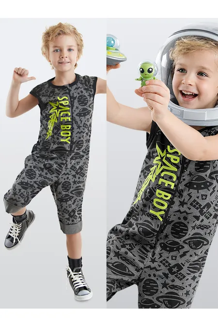 Space Rocket Boys' Grey Jumpsuit