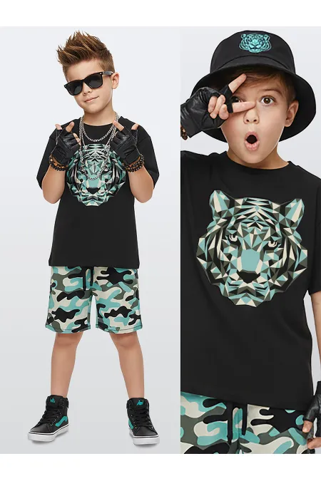 Kaplan Erkek Çocuk T-shirt Şort Takım