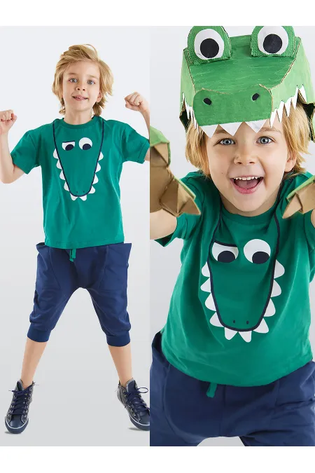 Komik Timsah Erkek Çocuk T-shirt Baggy Şort Takım