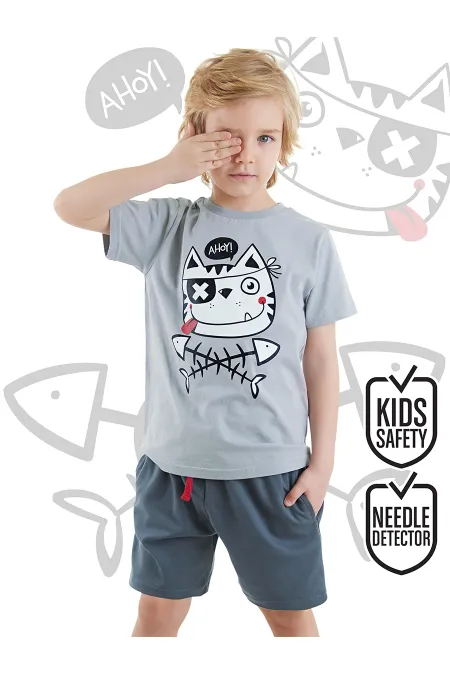 Ahoy Kedi Erkek Çocuk T-shirt Şort Takım Ahoy Kedi Erkek Çocuk T-shirt Şort Takım