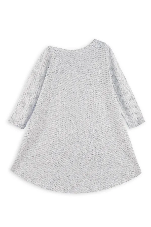 Girl's Asymmetrical Grey Knitted Dress